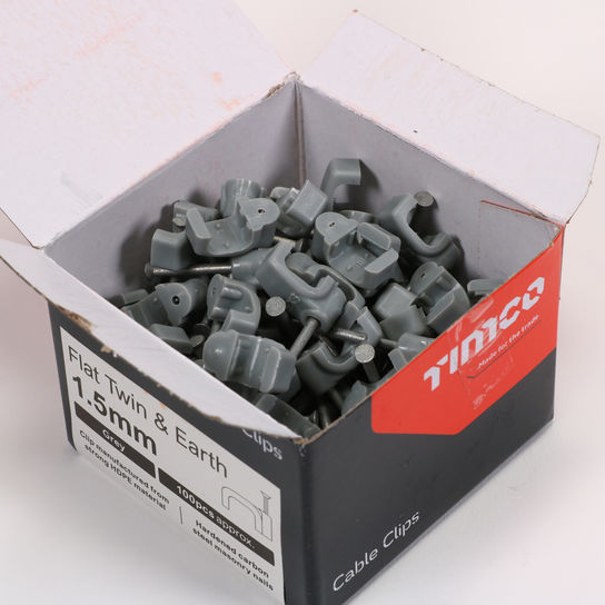 Flat Twin&Earth Cable Clip GRY (TO FIT 1.5MM) (100 PCS)
