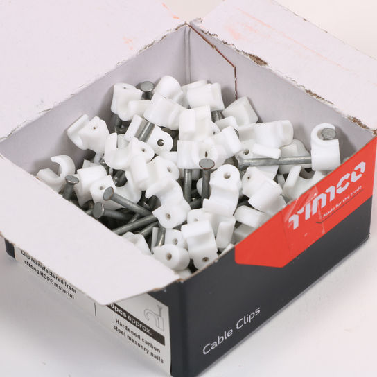 Round Cable Clip White (TO FIT 6MM) (100 PCS)