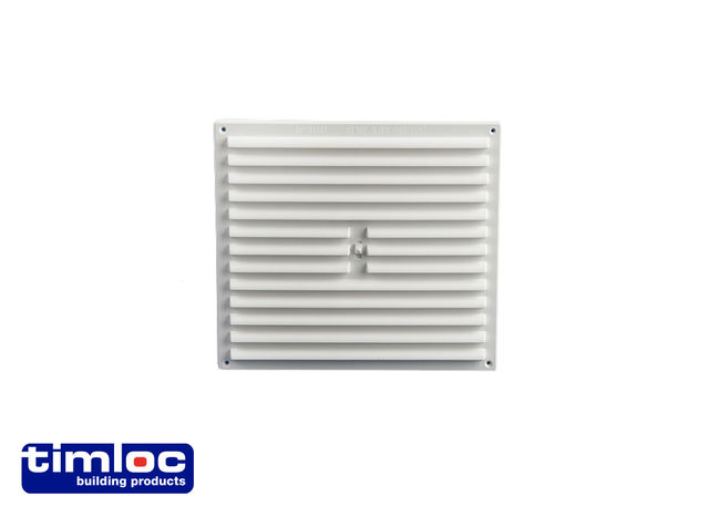 9" X 9" WHITE PLASTIC HIT & MISS VENT C/W FLY MESH 1210W