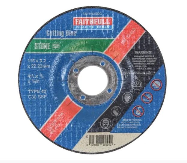 FAITHFULL 115MM STONE CUTTING DISC DEP CENTRE