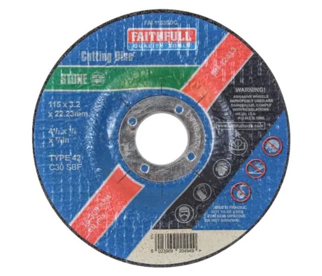 FAITHFULL 115MM STONE GRINDING DISC DEP CENTRE