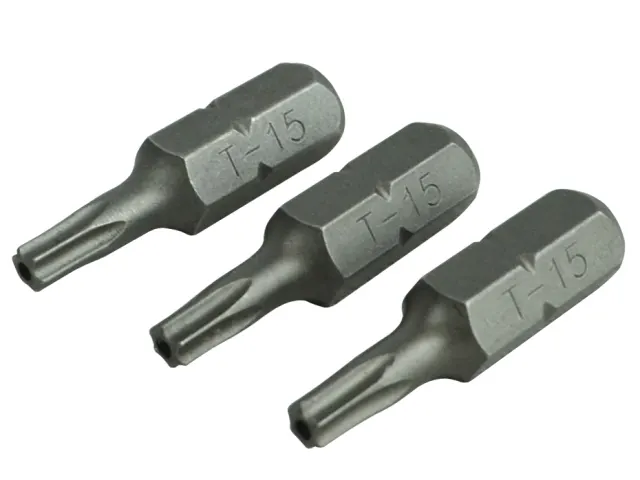 FAITHFULL T15 X 25MM SCREWDRIVER BITS (3/PK)