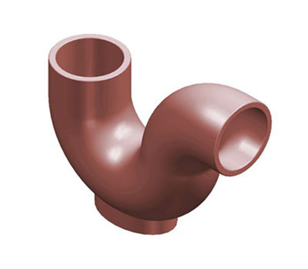 100MM THINWALL CLAY LOW BACK P TRAP WT (S/SLEEVE)