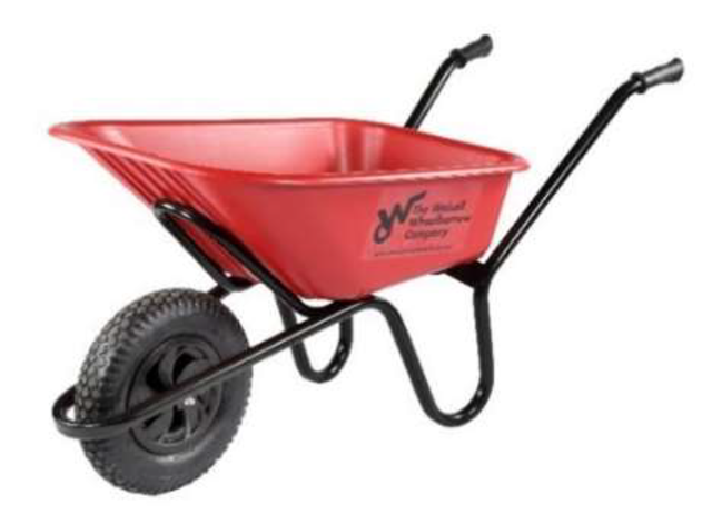 RED RANGER 120 LITRE HDPE HEAVY DUTY WHEELBARROW ZINC COATED FRAME  PNEUMATIC TYRE