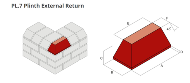 65MM PL7.2 SMOOTH BLUE PLINTH EXTERNAL RETURN 23MM (LEFT HAND)