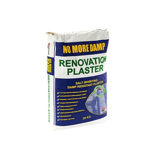 WYKAMOL NO MORE DAMP RENOVATION PLASTER 20KG BAG COVERS 3M2 @ 10MM